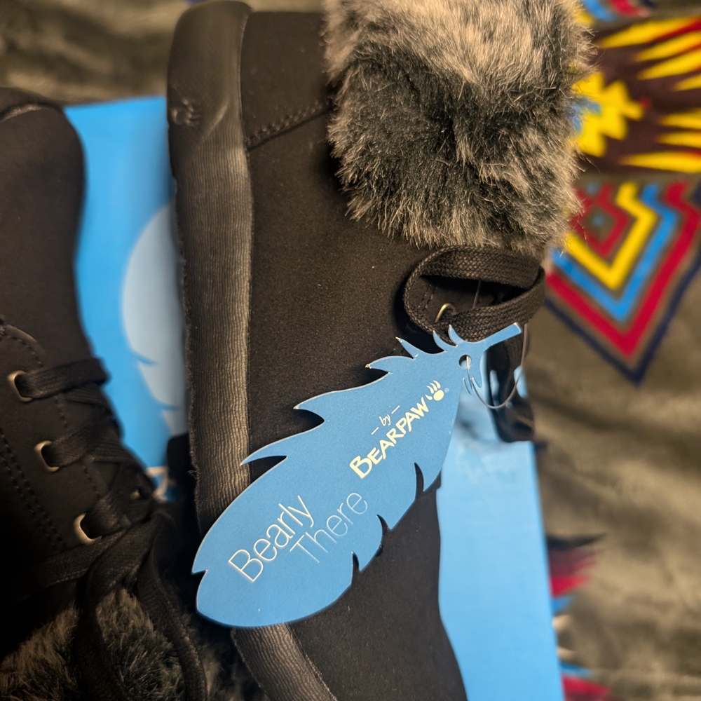 Cozy Black Fur-Lined Women's Shoes - Picture 2 of 6